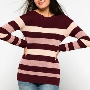 Market & Spruce - Tawnee Cotton Blend Waffle Stitch Sweater. Size XLL Burgundy